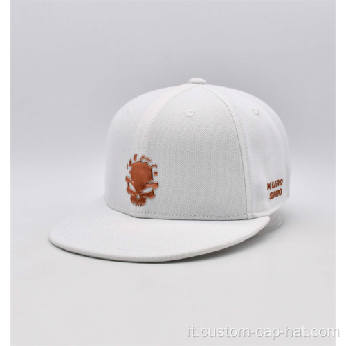 6 pannello tappo a snapback bianco con piastra metallica